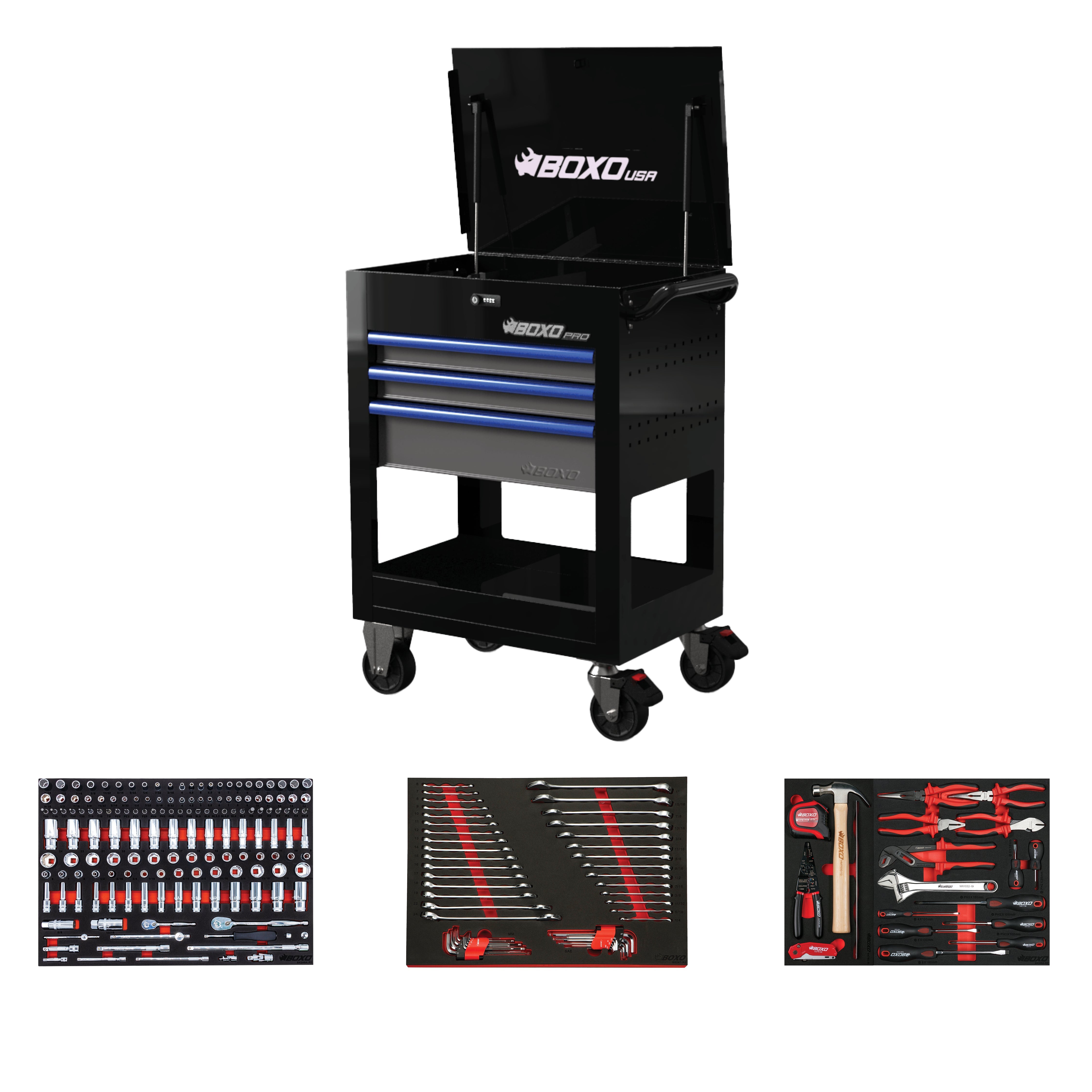 Pro Series | 28" 3-Drawer Flip top Service Cart Tool Box