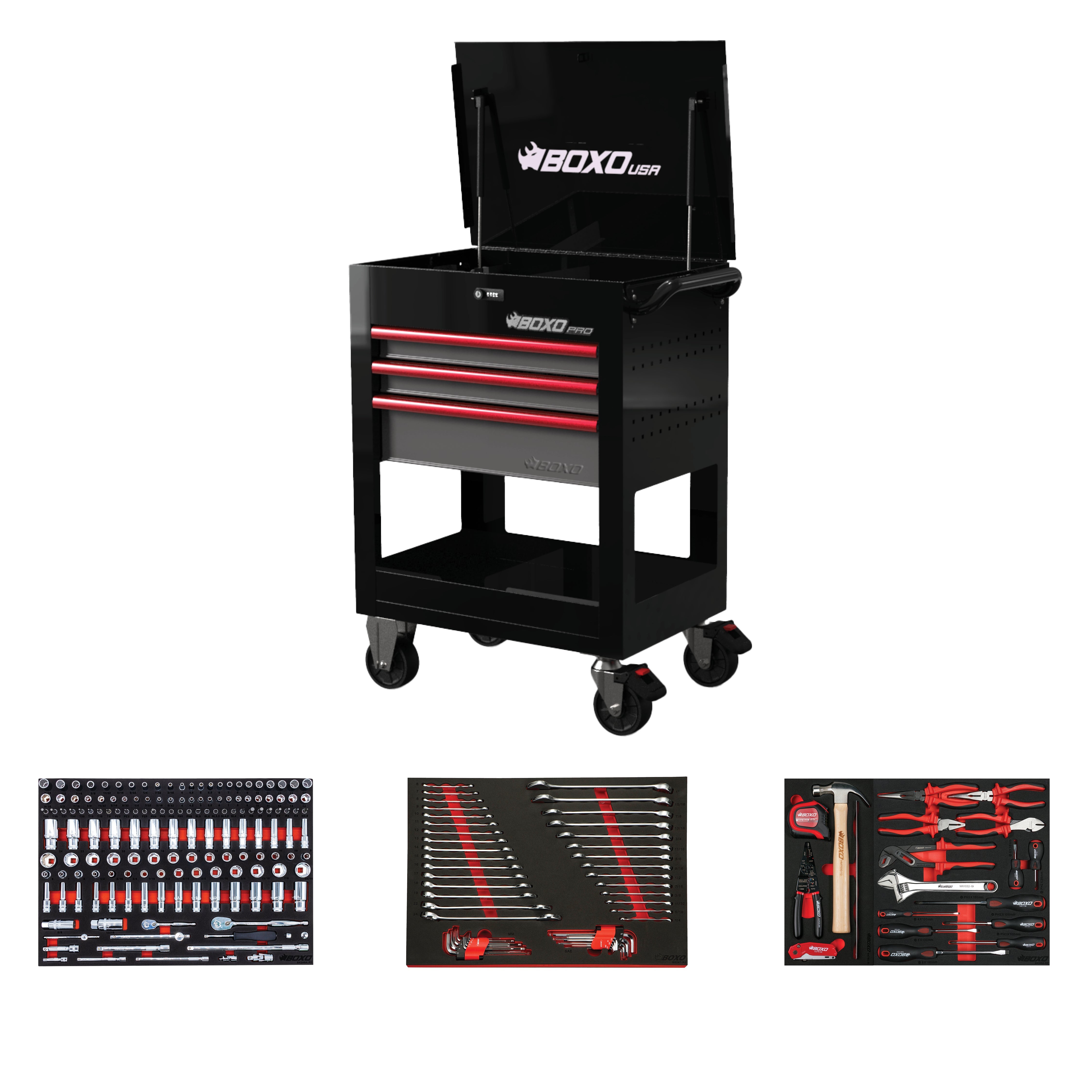 Pro Series | 28" 3-Drawer Flip top Service Cart Tool Box