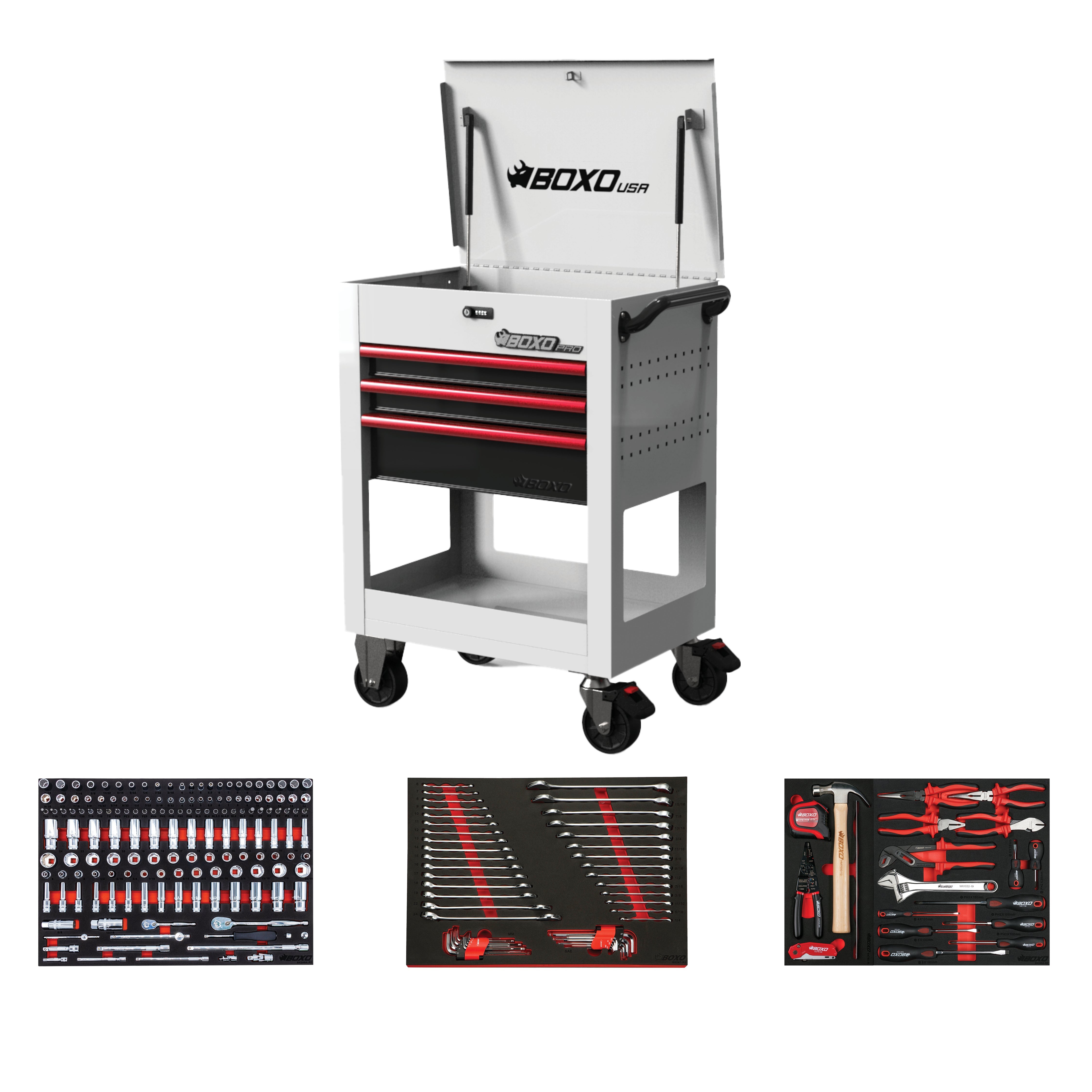 Pro Series | 28" 3-Drawer Flip top Service Cart Tool Box