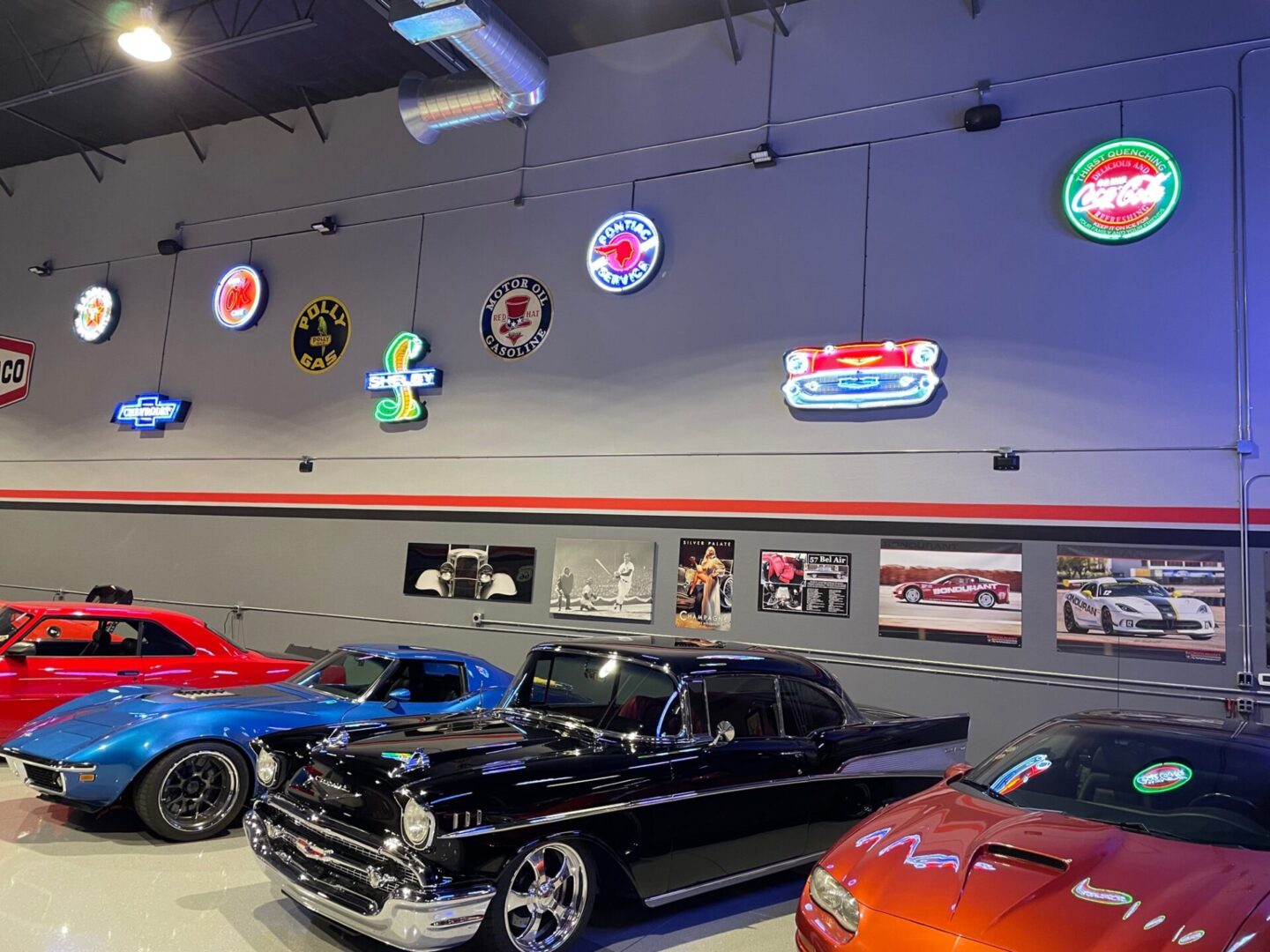57 CHEVY EMBLEM CHEVROLET GRILL LED FLEX-NEON SIGN IN STEEL CAN