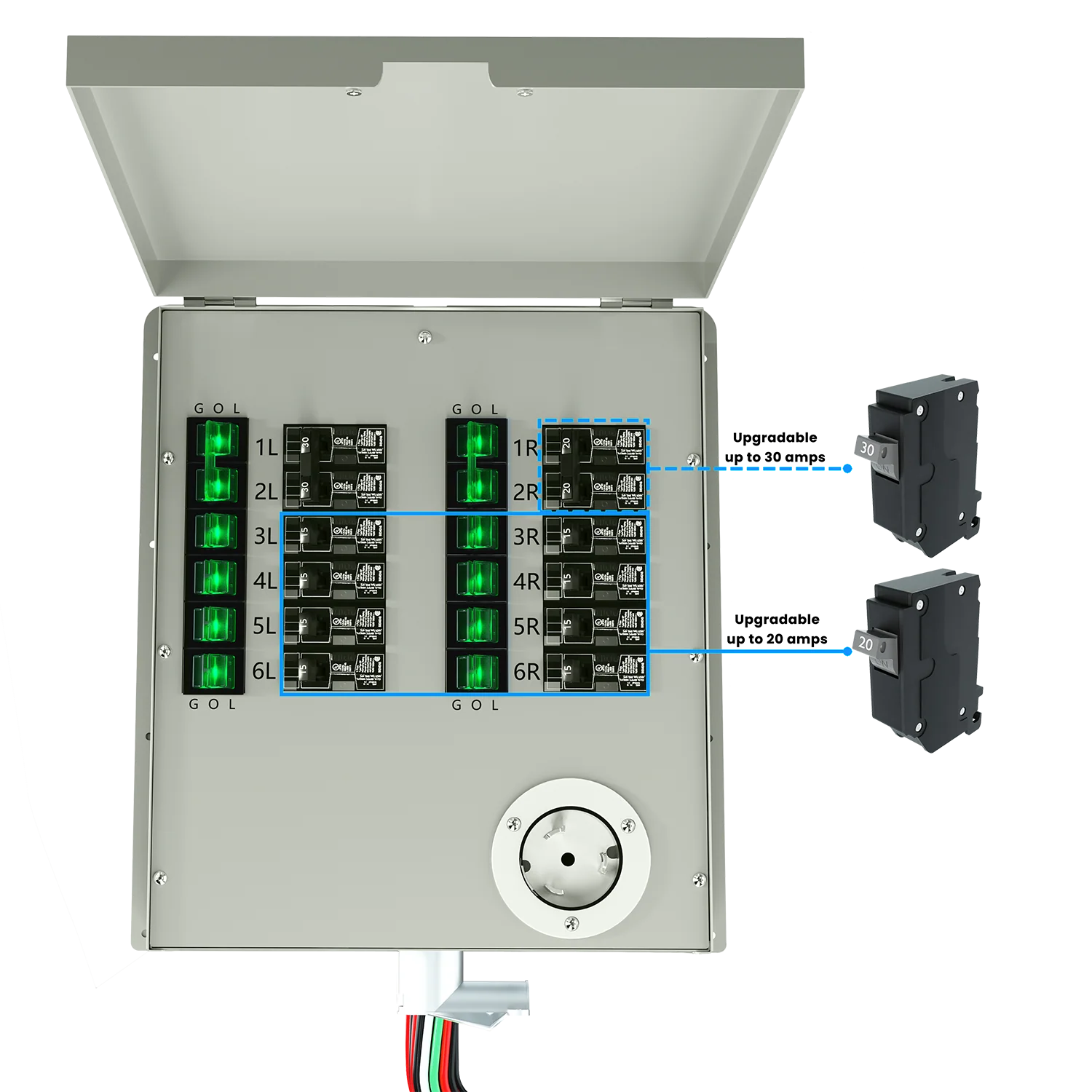 12-Circuit 120/240V 50A Non-Automatic Transfer Switch