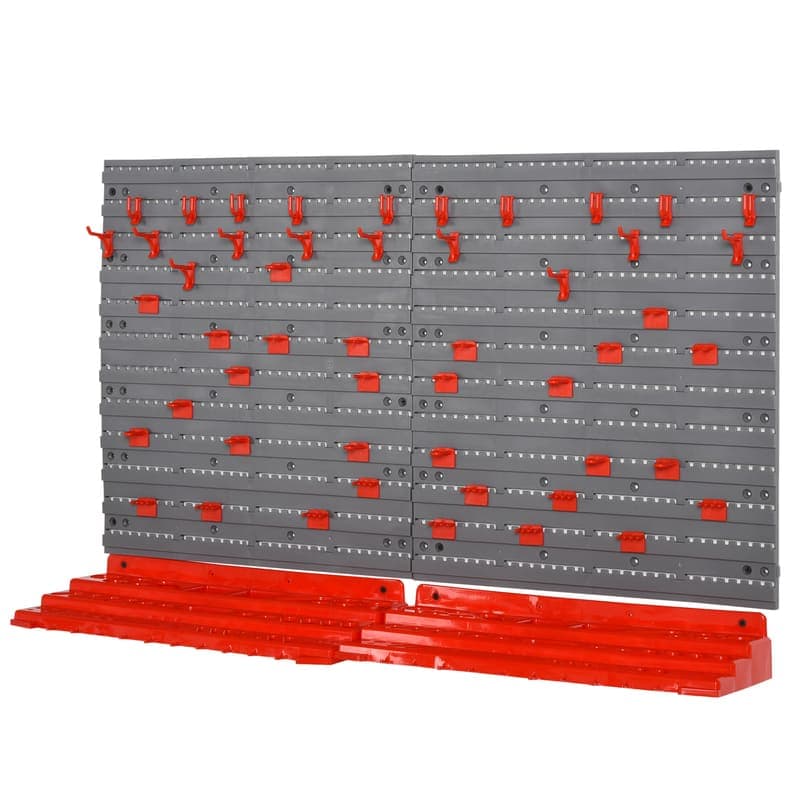 54 Piece Pegboard Wall Mounted and Shelf Tool Organizer