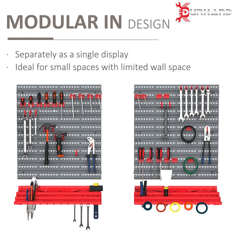 54 Piece Pegboard Wall Mounted and Shelf Tool Organizer