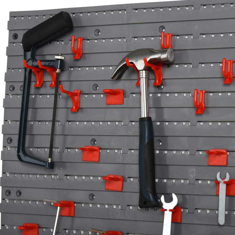 54 Piece Pegboard Wall Mounted and Shelf Tool Organizer