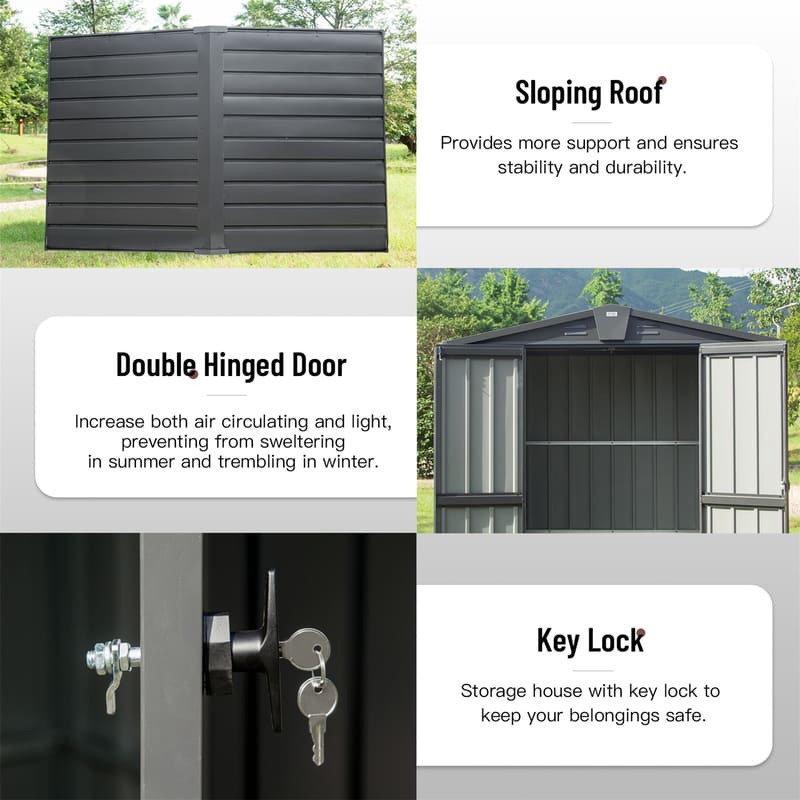 5.7x3 FT Outdoor Storage Shed