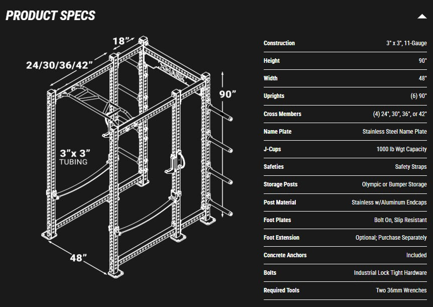 Viper Power Rack with Storage & Strap Safeties