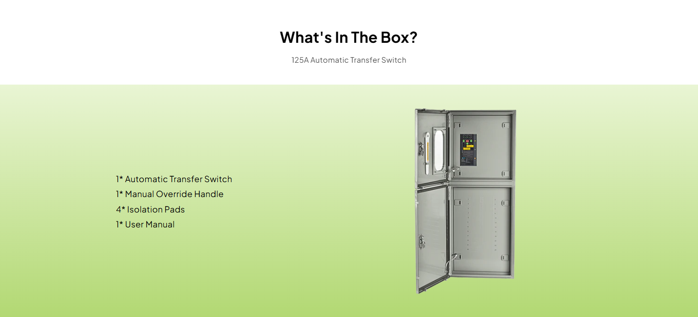 Nature's Generator 125A Automatic Transfer Switch