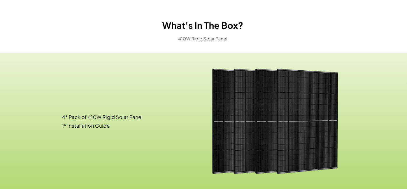 410 Watt Monocrystalline Solar Panel (4 Pack)