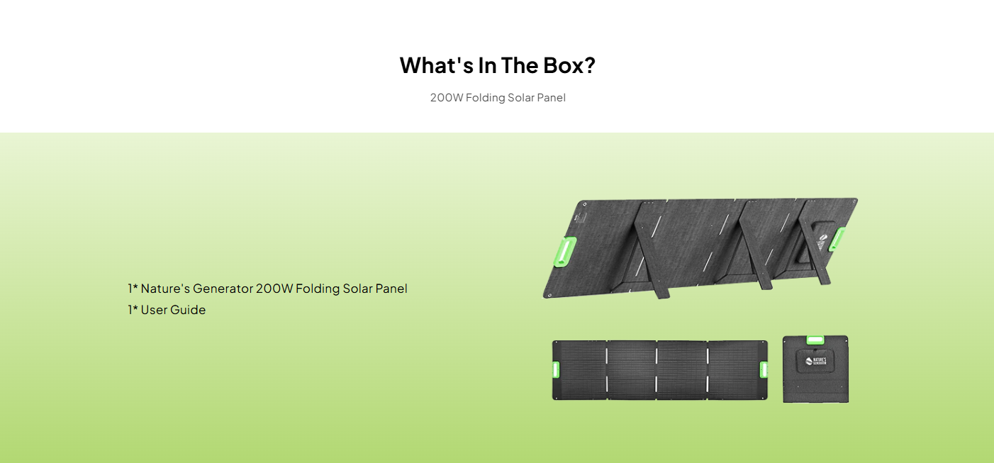 Nature's Generator 200W Folding Solar Panel