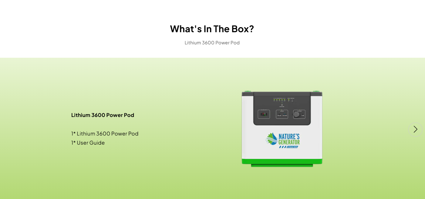 Nature's Generator Lithium 3600 Power Pod