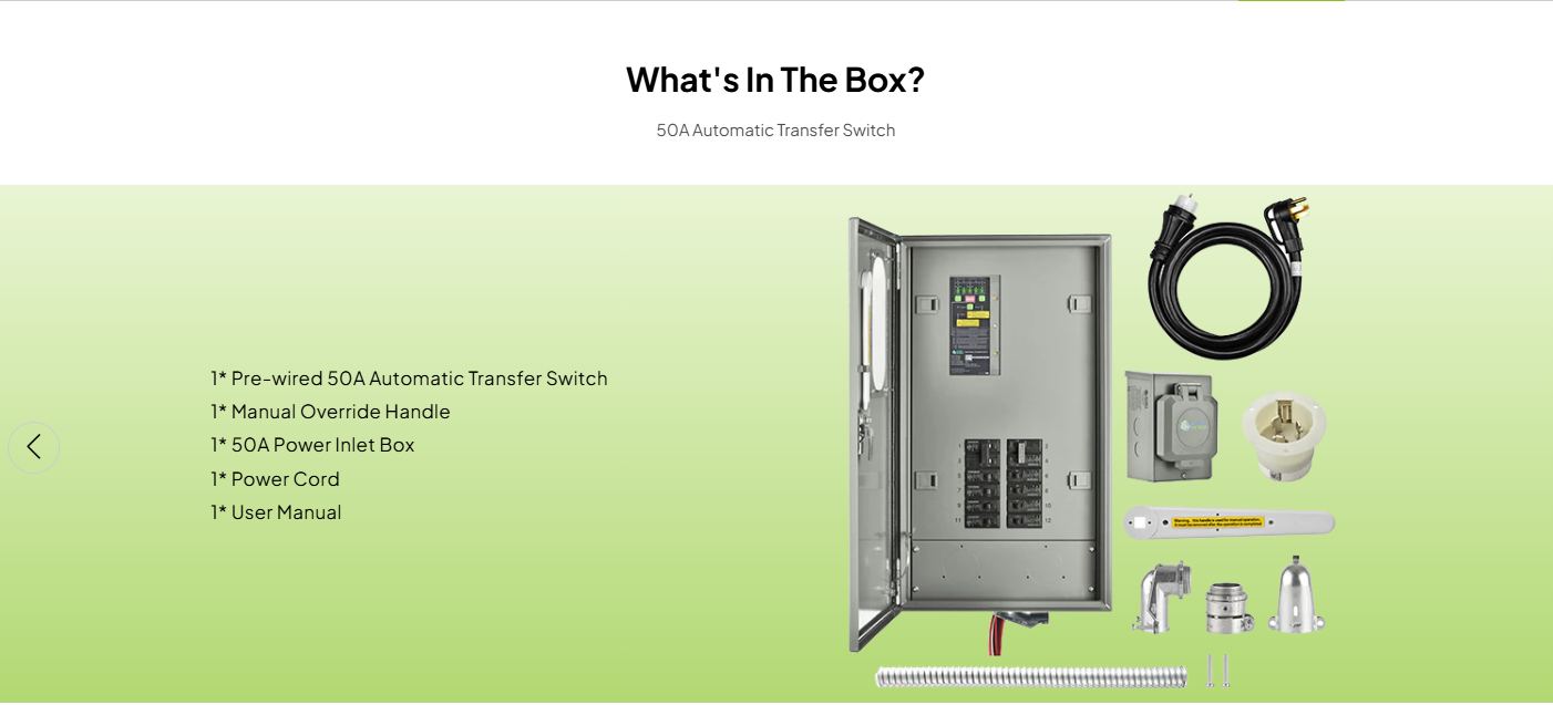 50A Automatic Generator Transfer Switch