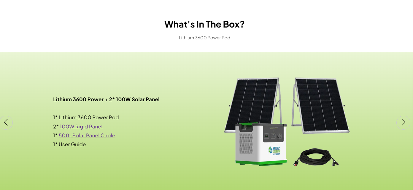 Nature's Generator Lithium 3600 Power Pod