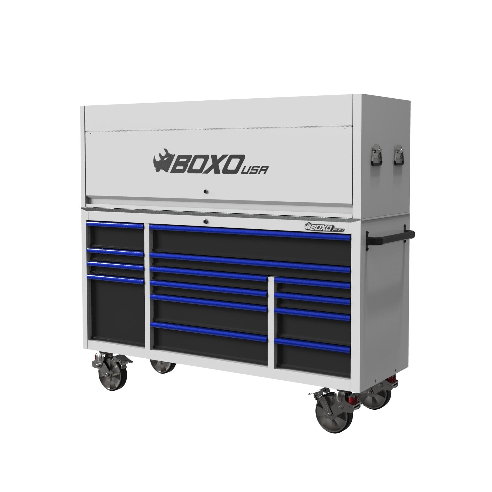 Pro Series | 72" 14-Drawer Rolling Tool Box with Garage Top | White