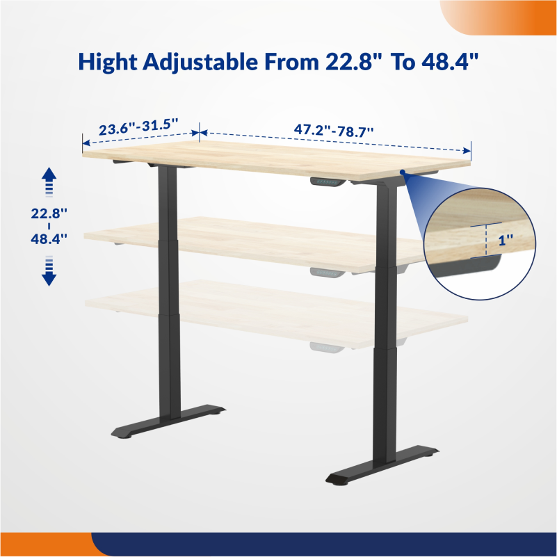 WB2B 2-Leg Electric Height Adjustable Workbench