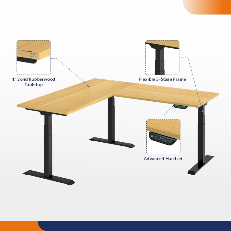 WB5TB L-shaped Electric Height Adjustable Workbench