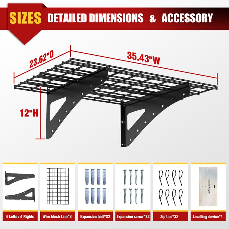 WR23 Classic 2-Pack 2' x 3' Wall Shelving