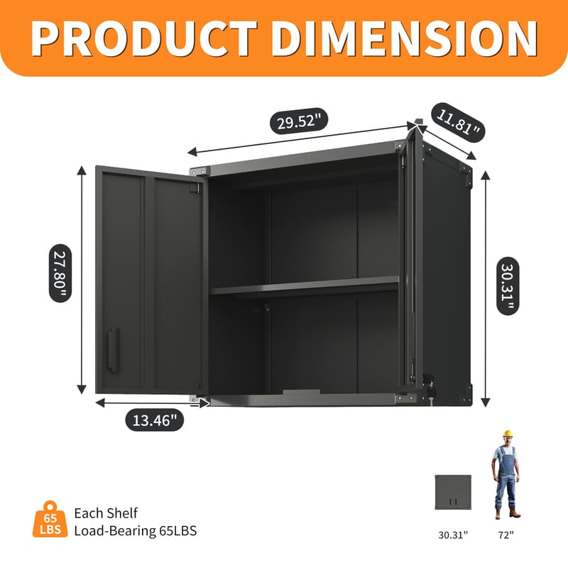 WSC4 Pro Metal Wall-Mounted Tool Storage Cabinet