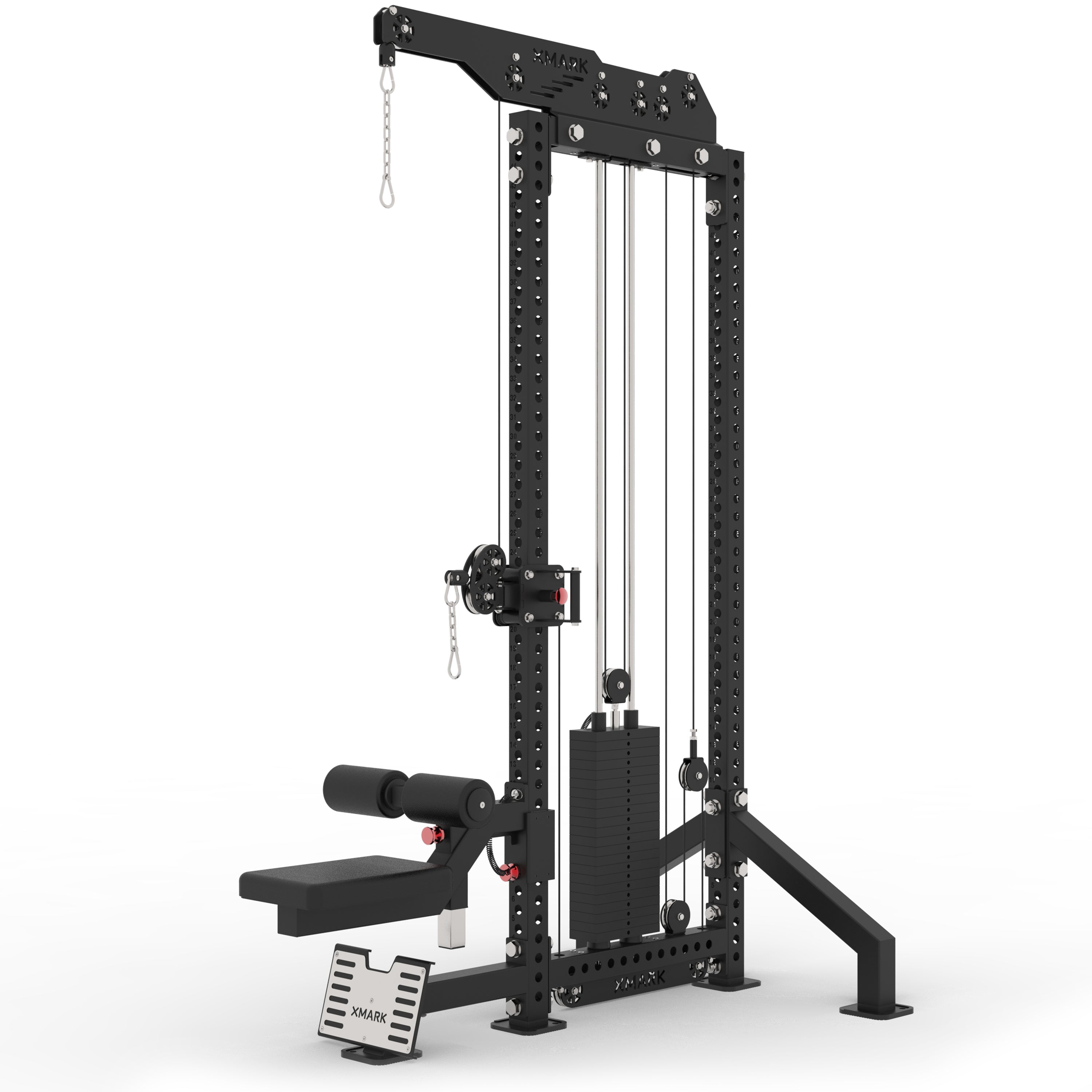 Commercial Lat Pulldown and Low Row Single Stack Functional Trainer