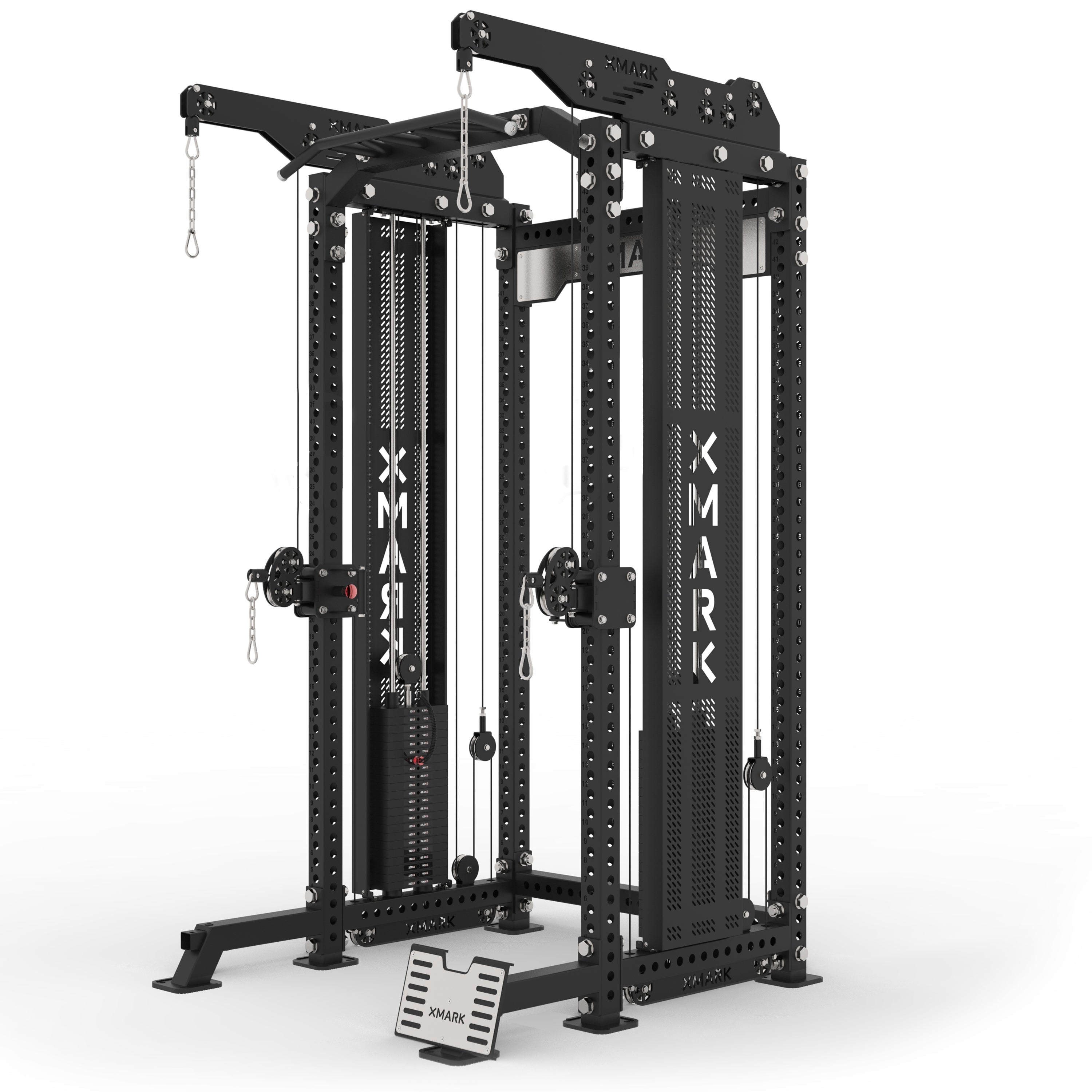 Commercial Half Rack Functional Trainer with Lat Pulldown and Low Row