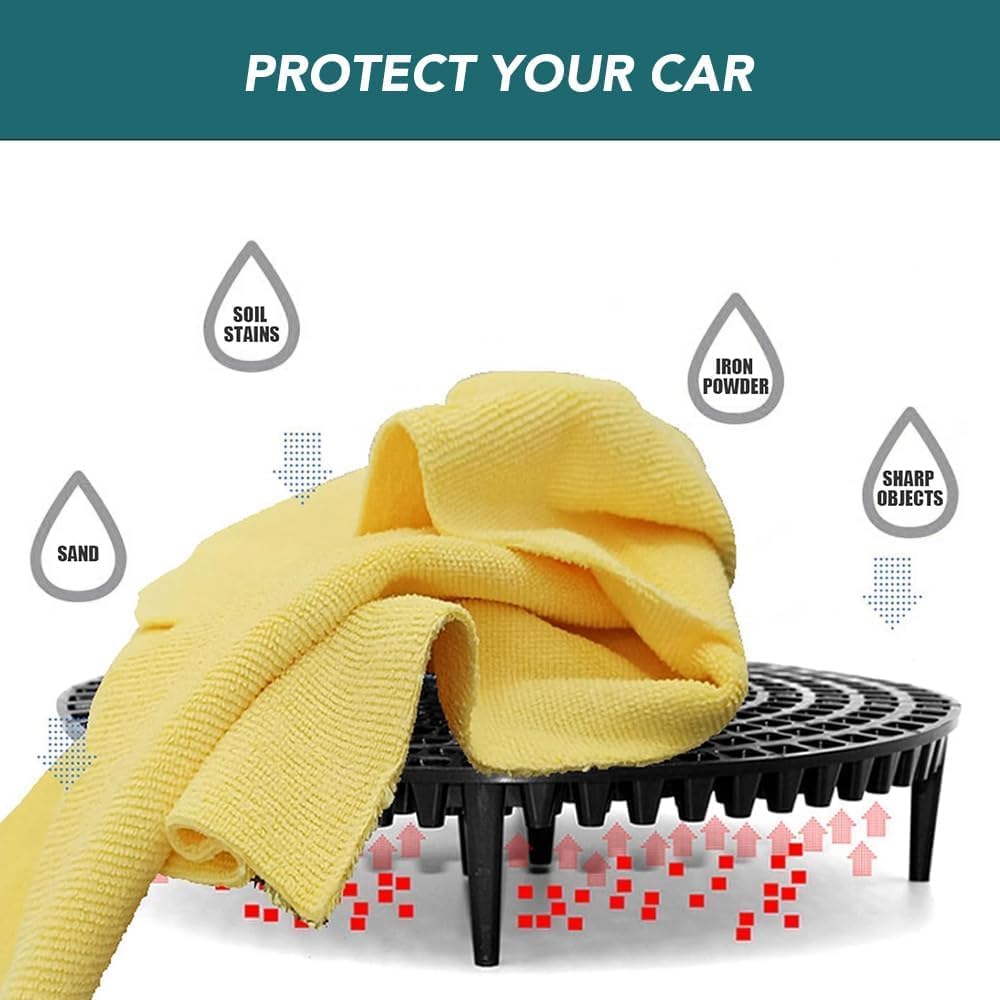 Car Wash Kit - 3-Gallon Bucket with Particle Interceptor Trap, Shampoo, Chenille Mitt & Microfiber Soft Towel, 5pcs - Garage Rebel
