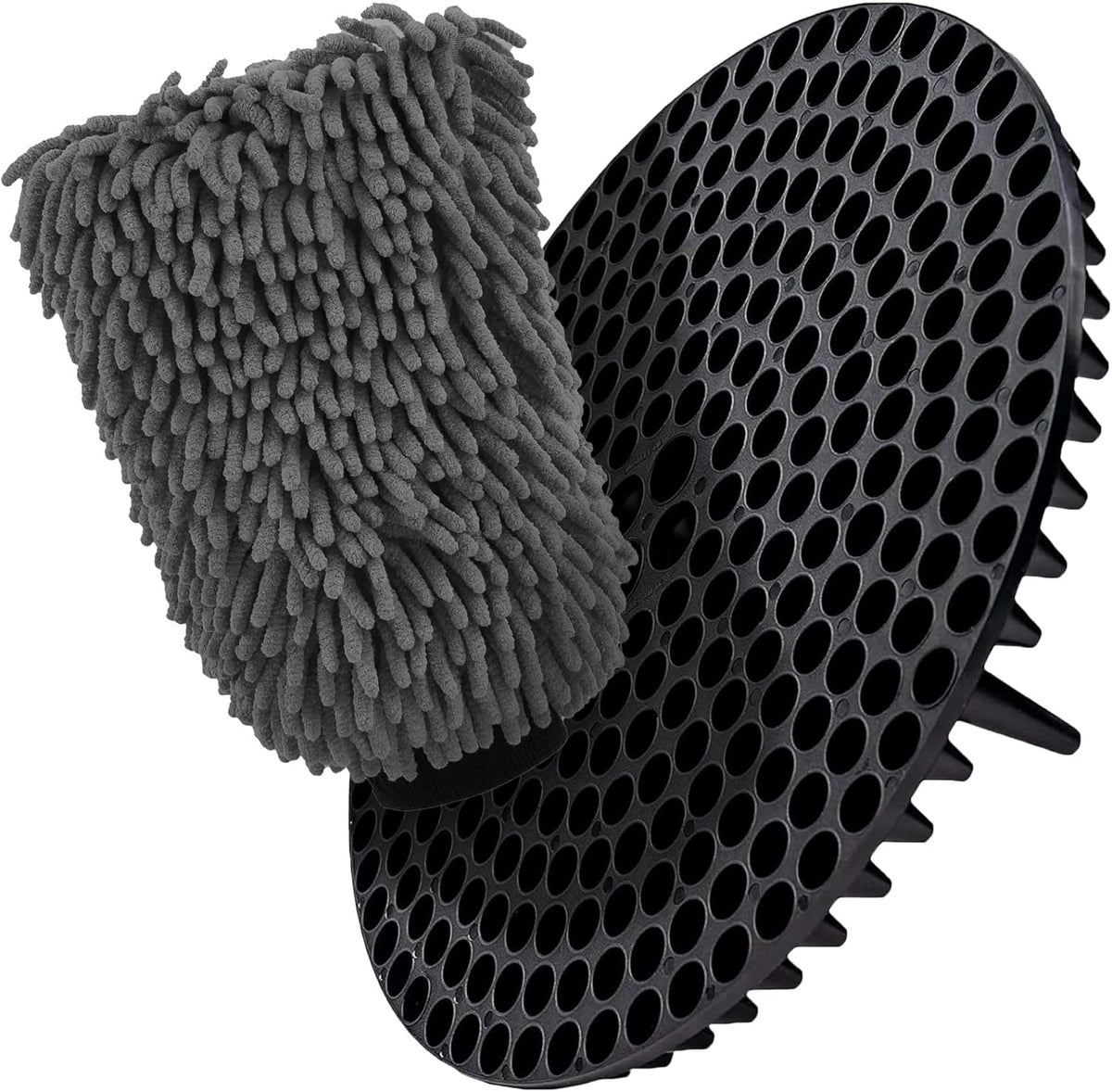 Chenille Premium Scratch-Free Microfiber Lint-Free Blue Wash Mitt 8" x 10"in & Black Pitstop Particle Interceptor - Garage Rebel