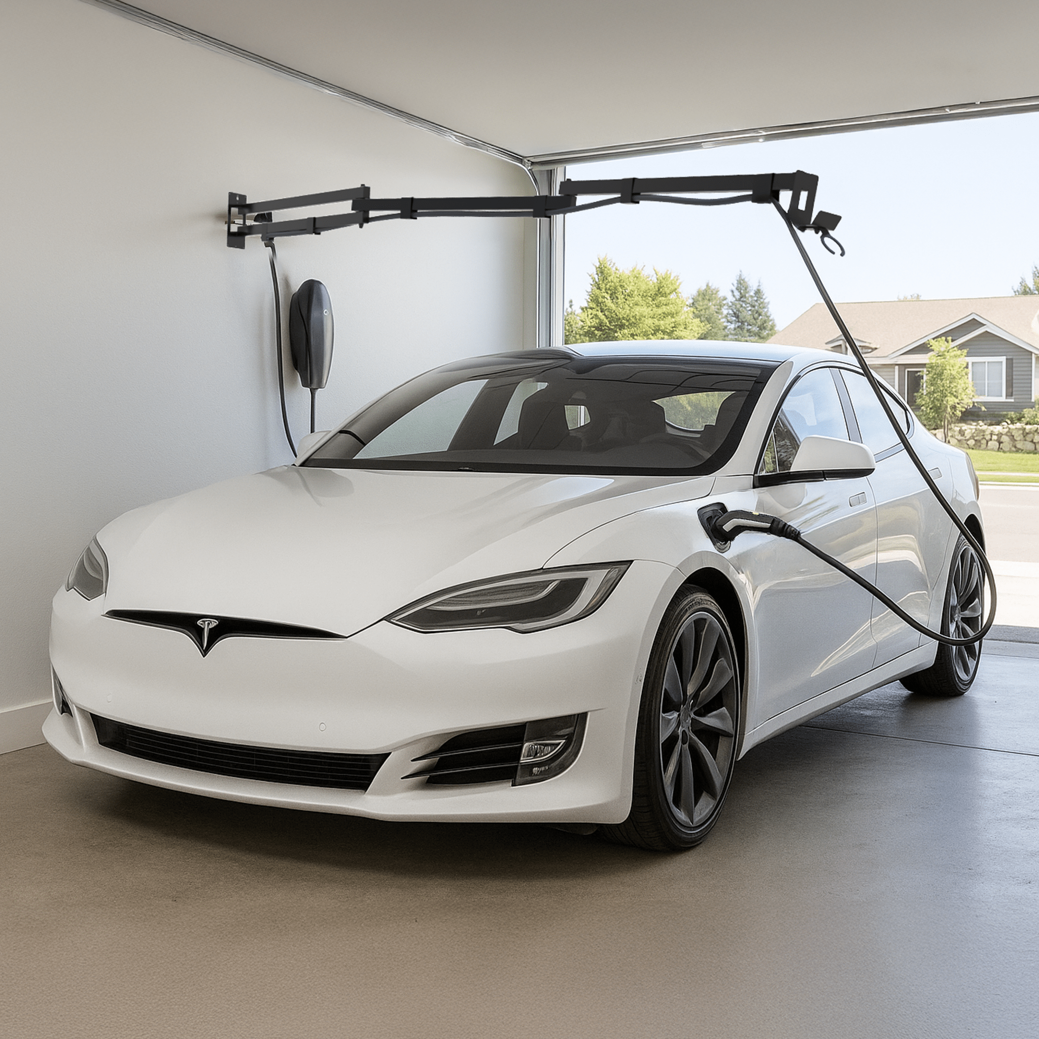EV Hover v4 - Electric Vehicle Cable Management System (Up to 9 1/4 ft with the extender)