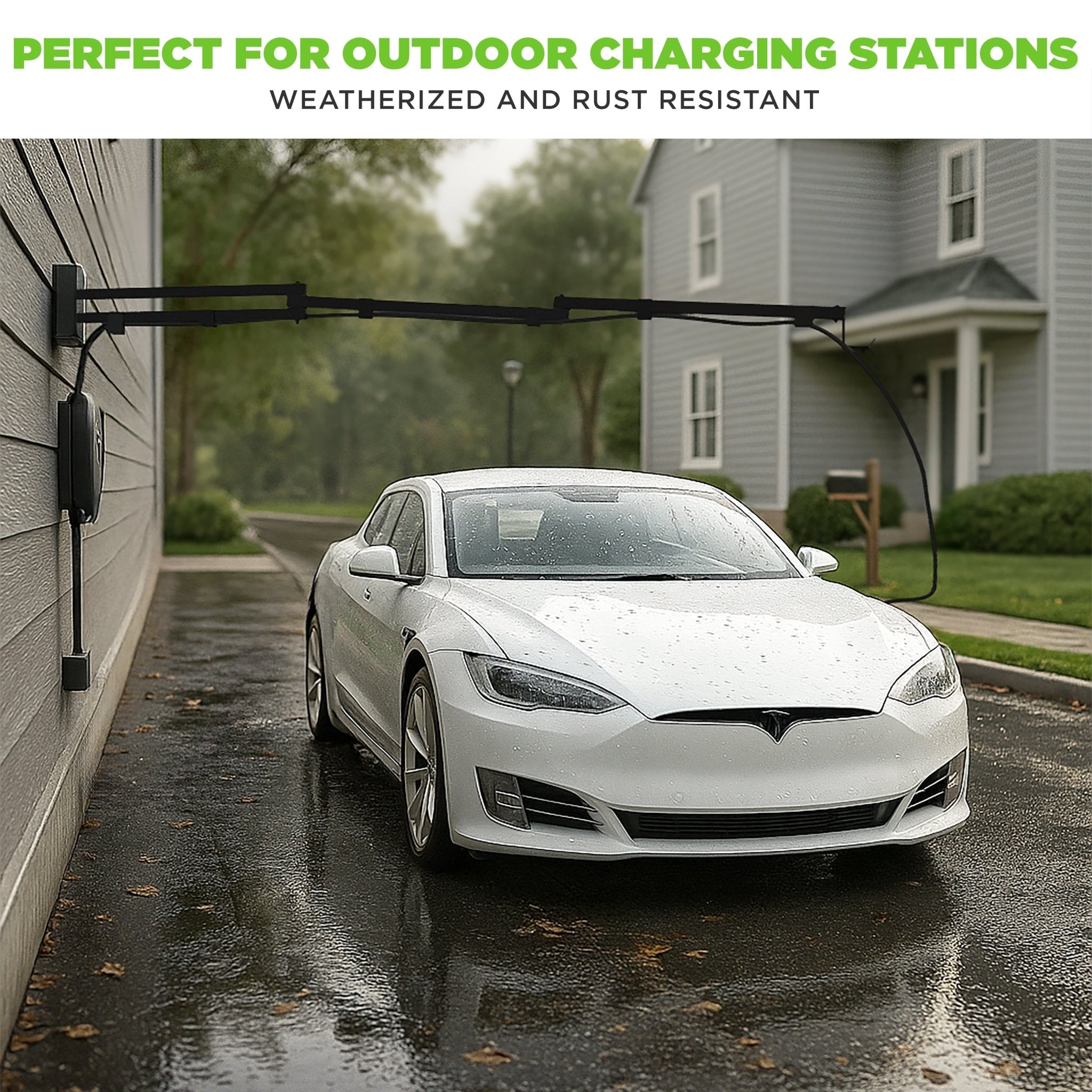 EV Hover v4 - Electric Vehicle Cable Management System (Up to 9 1/4 ft with the extender)
