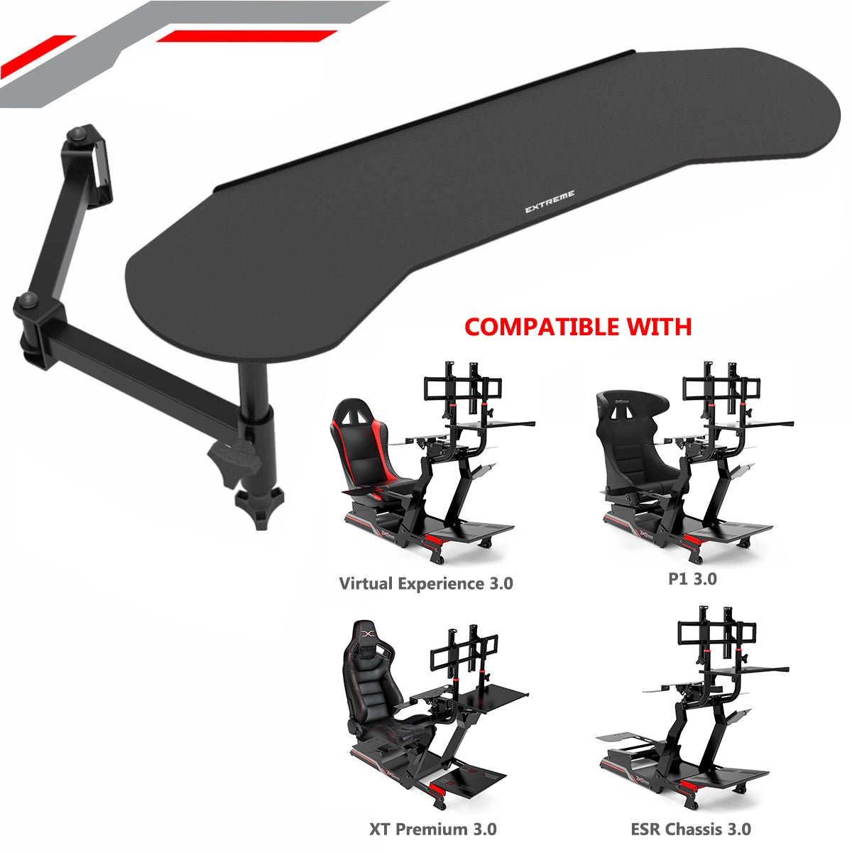 EXTREME WORKSTATION ARTICULATED KEYBOARD FOR VIRTUAL EXPERIENCE 3.0 / P1 3.0 / CHASSIS 3.0 / XT PREMIUM 3.0 - Garage Rebel