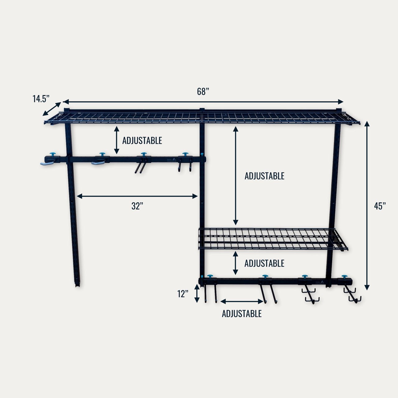 G - Adventure Pro | Adjustable Wall Storage System | Holds 500 lbs - Garage Rebel
