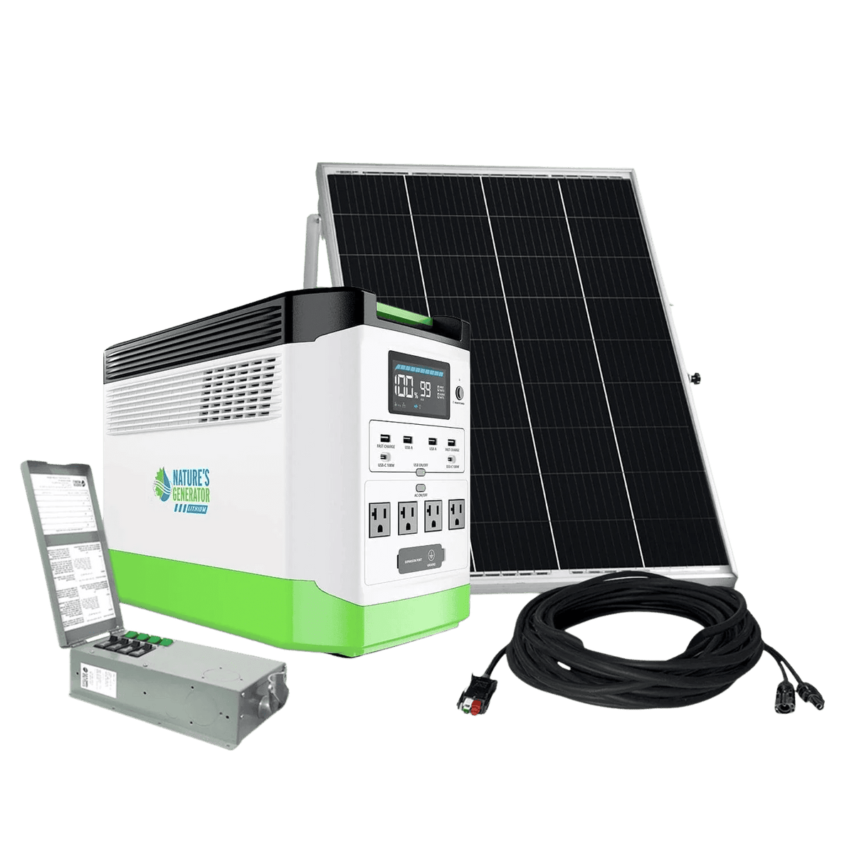 High Capacity Lithium 1800 Solar Generator and Transfer Switch - Garage Rebel