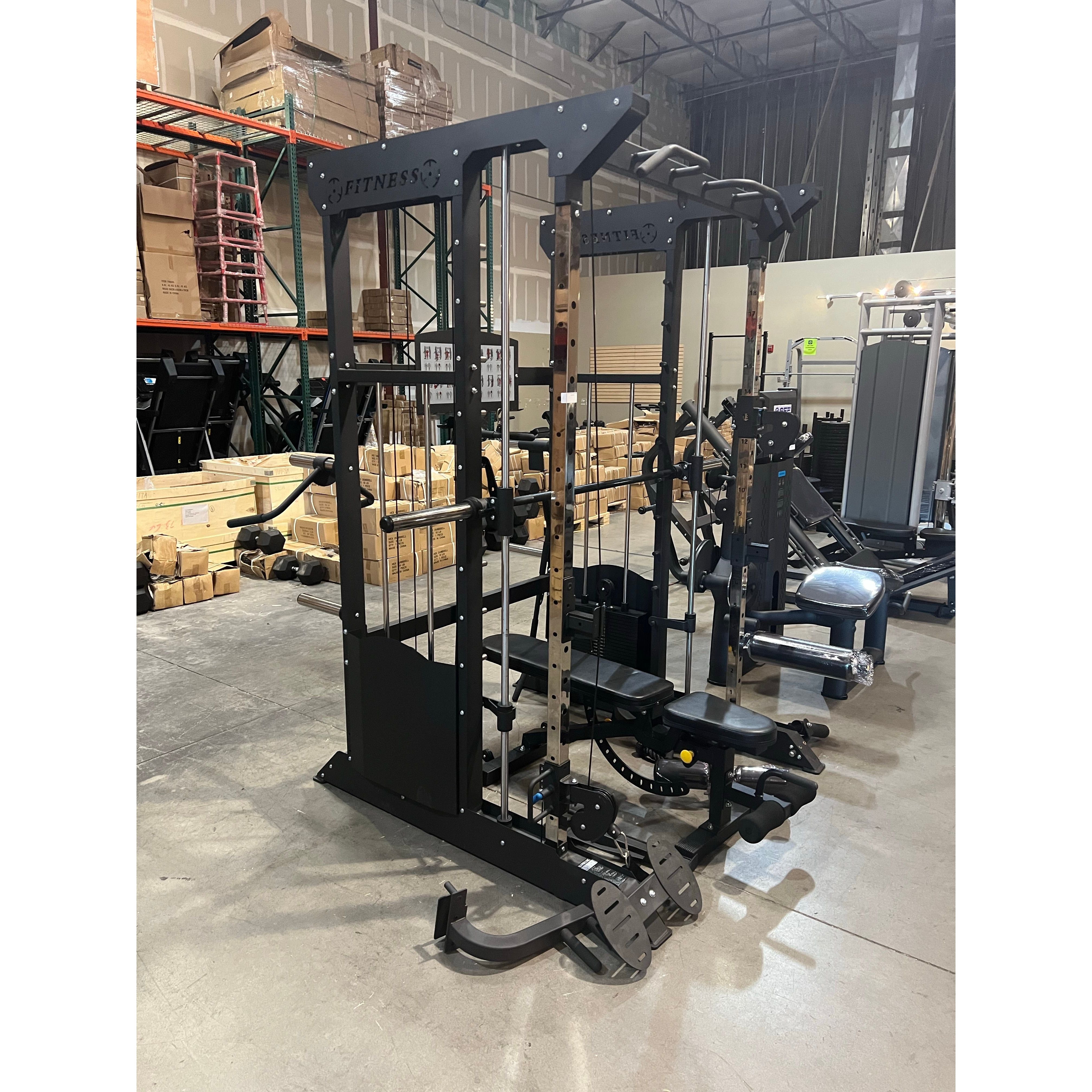 All-in-One Home Gym, Power Rack w/ Smith Machine & Functional Trainer w/ 2x - 220lb weight stacks (New)
