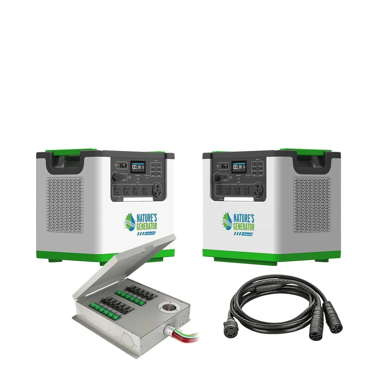 Nature's Generator Lithium 3600 Solar Generator and Transfer Switch - Garage Rebel