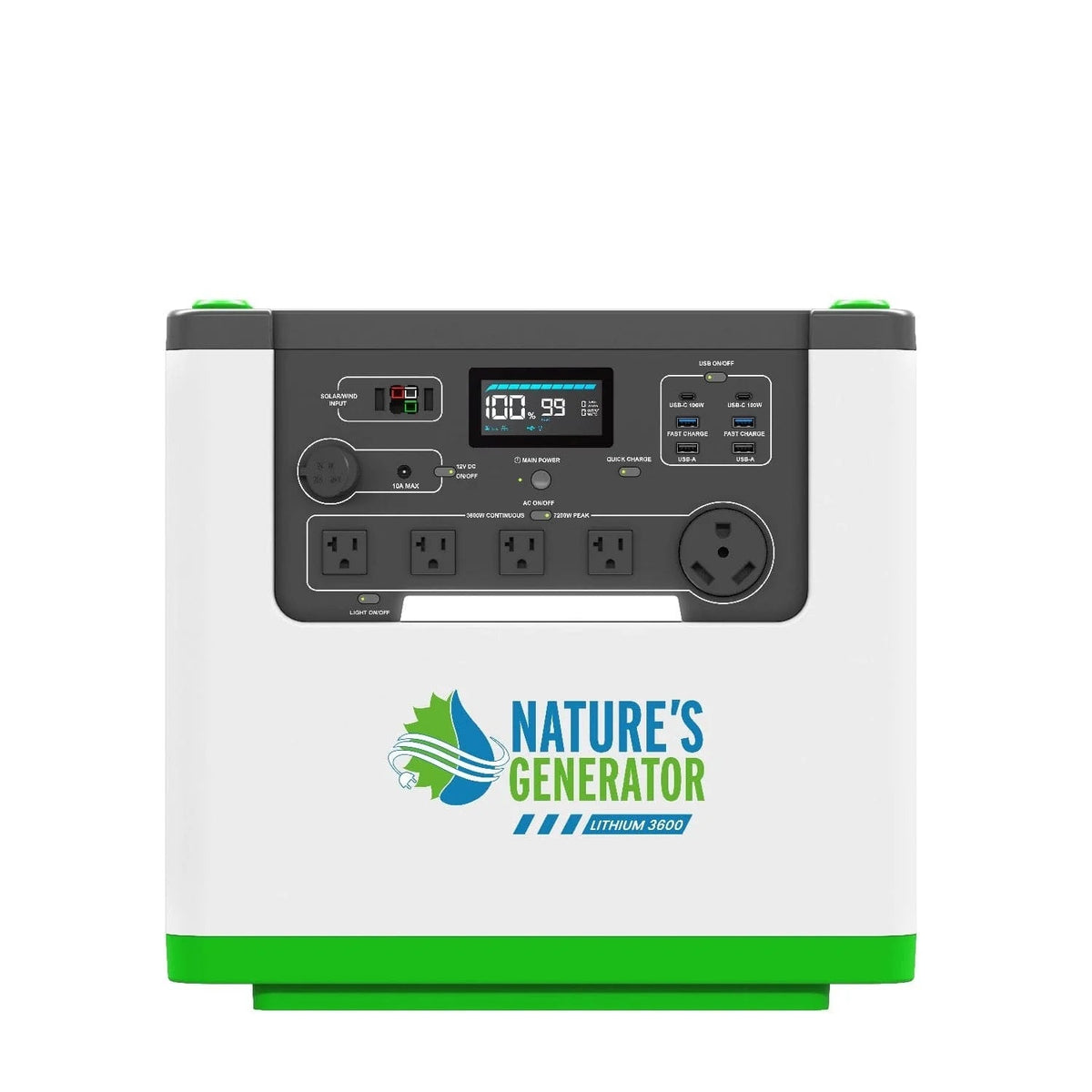 Nature's Generator Lithium 3600 Solar Generator and Transfer Switch - Garage Rebel