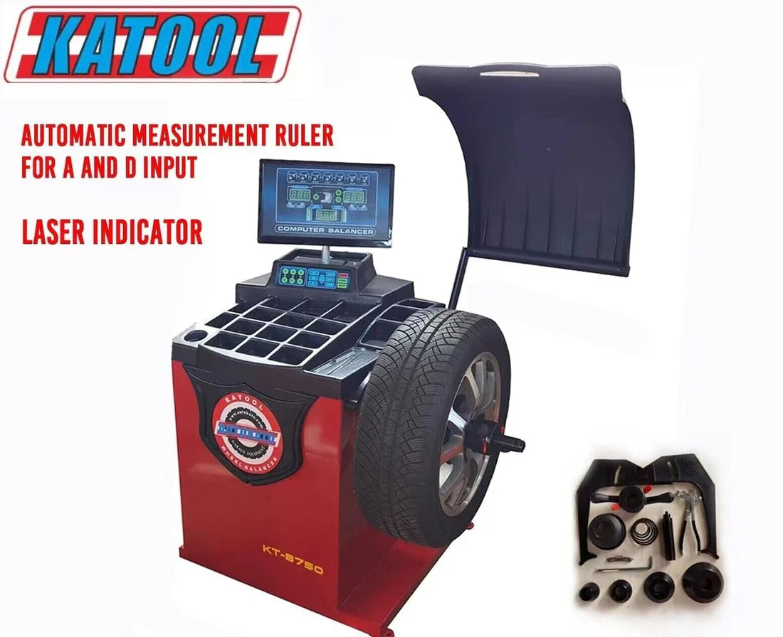 Katool automatic hydraulic tire changer AK-T900 wheel balancer KT-B750 combo leverless center 30 w/ adaptors