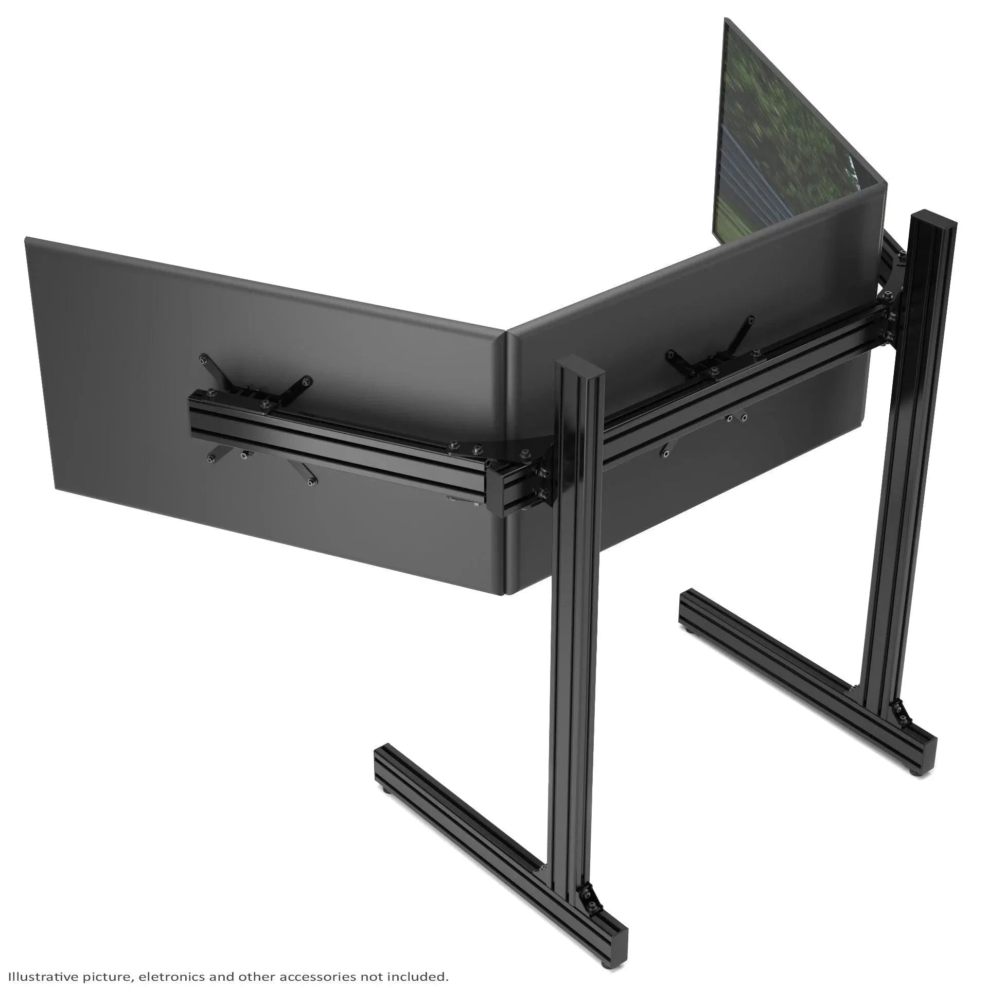 TRIPLE SCREEN ADD-ON FOR ALUMINUM PROFILE TV STAND - Garage Rebel