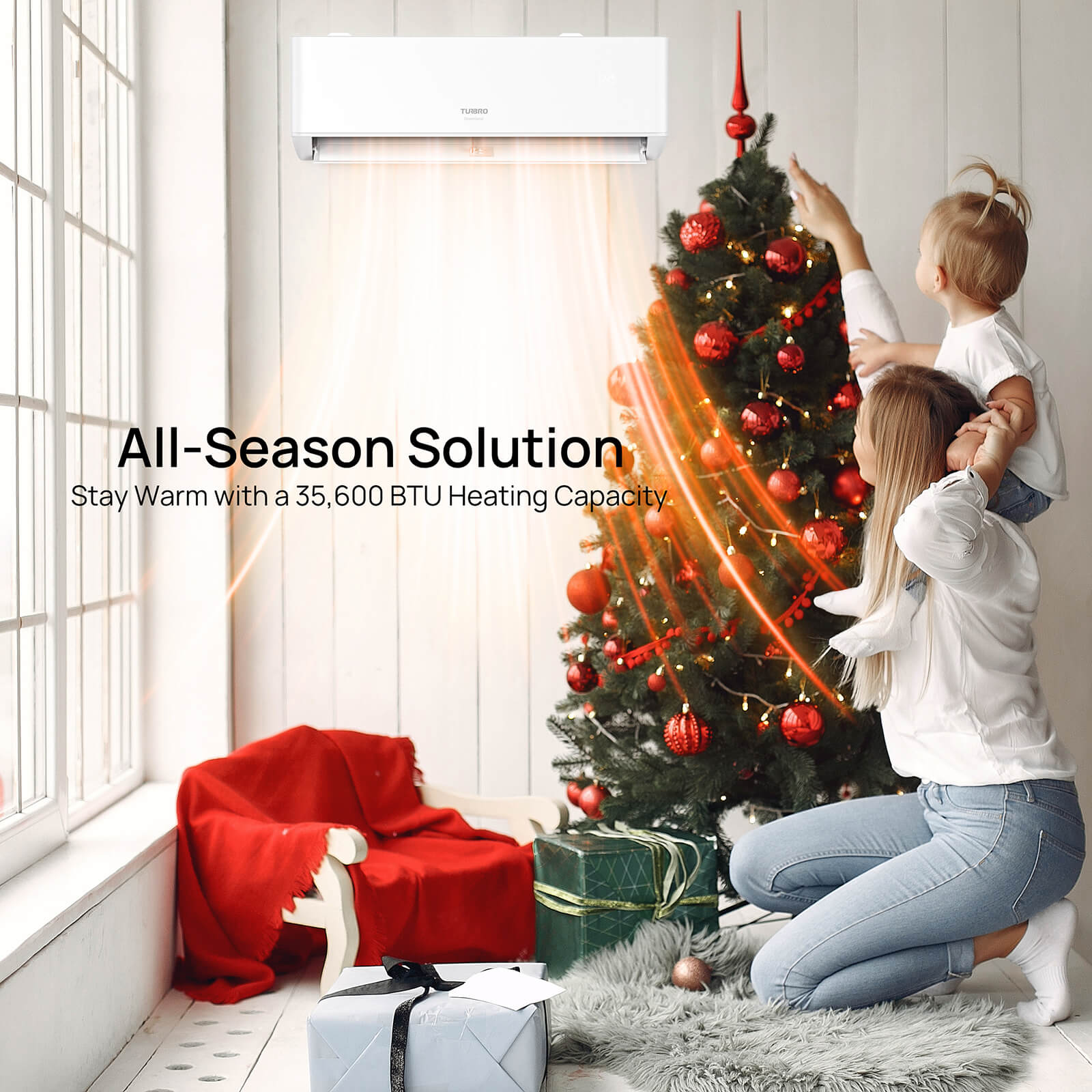 Greenland 42,000 BTU Dual Zone (2) Mini Split AC with Heat Pump (R454B)