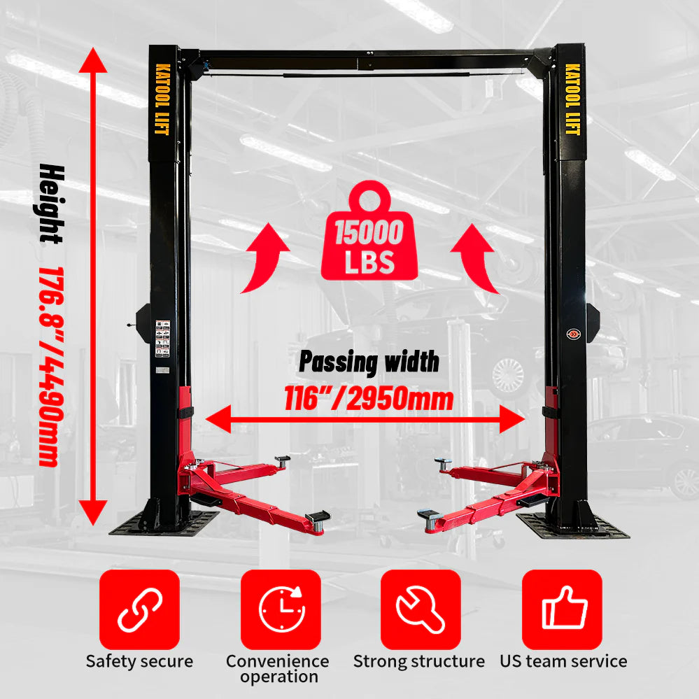 KT-M150D 15,000 lbs Two Post Lift