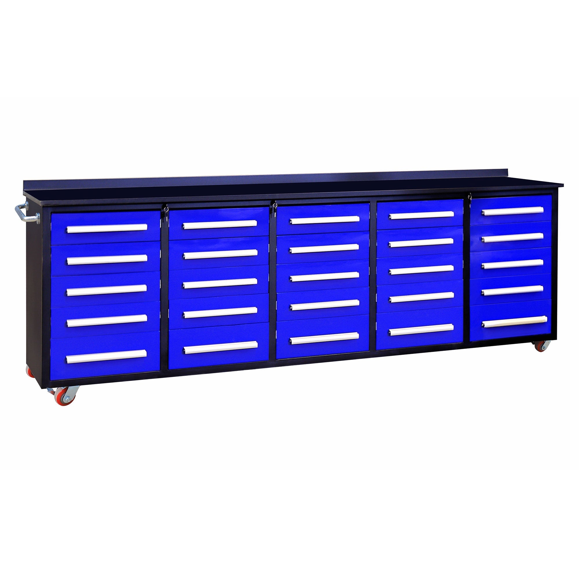 10 ft Heavy Duty Workbench with 25 Drawers - Garage Rebel