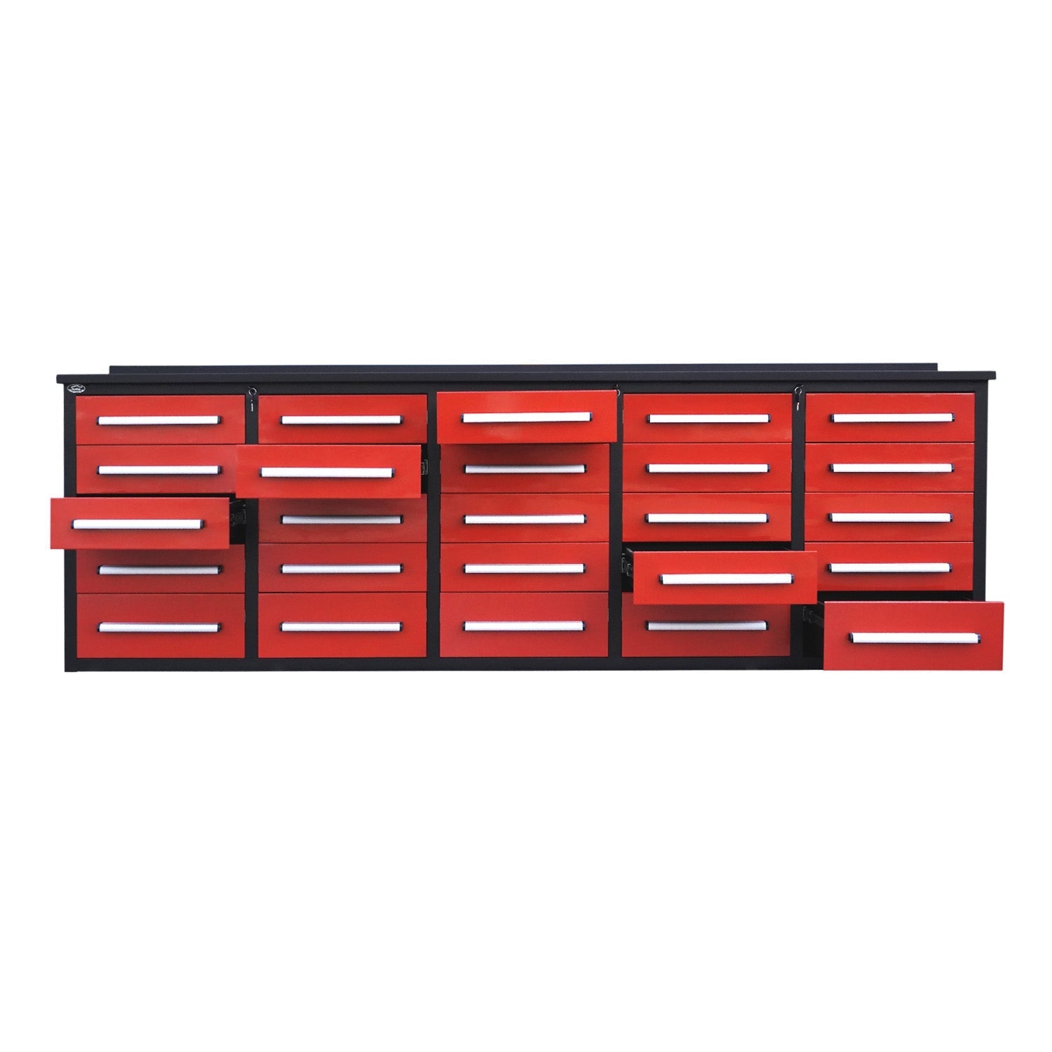 10 ft Heavy Duty Workbench with 25 Drawers - Garage Rebel