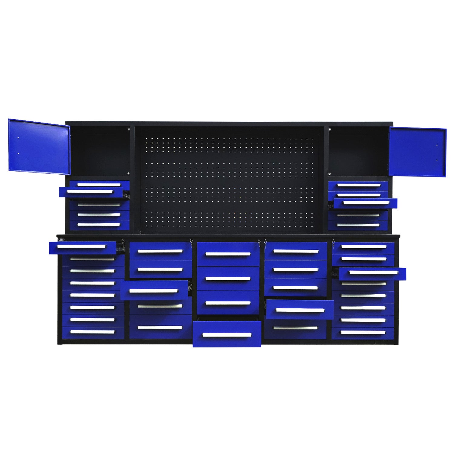 10ft Garage Cabinet (40 Drawers, 2 Cabinets & 1 Pegboard)