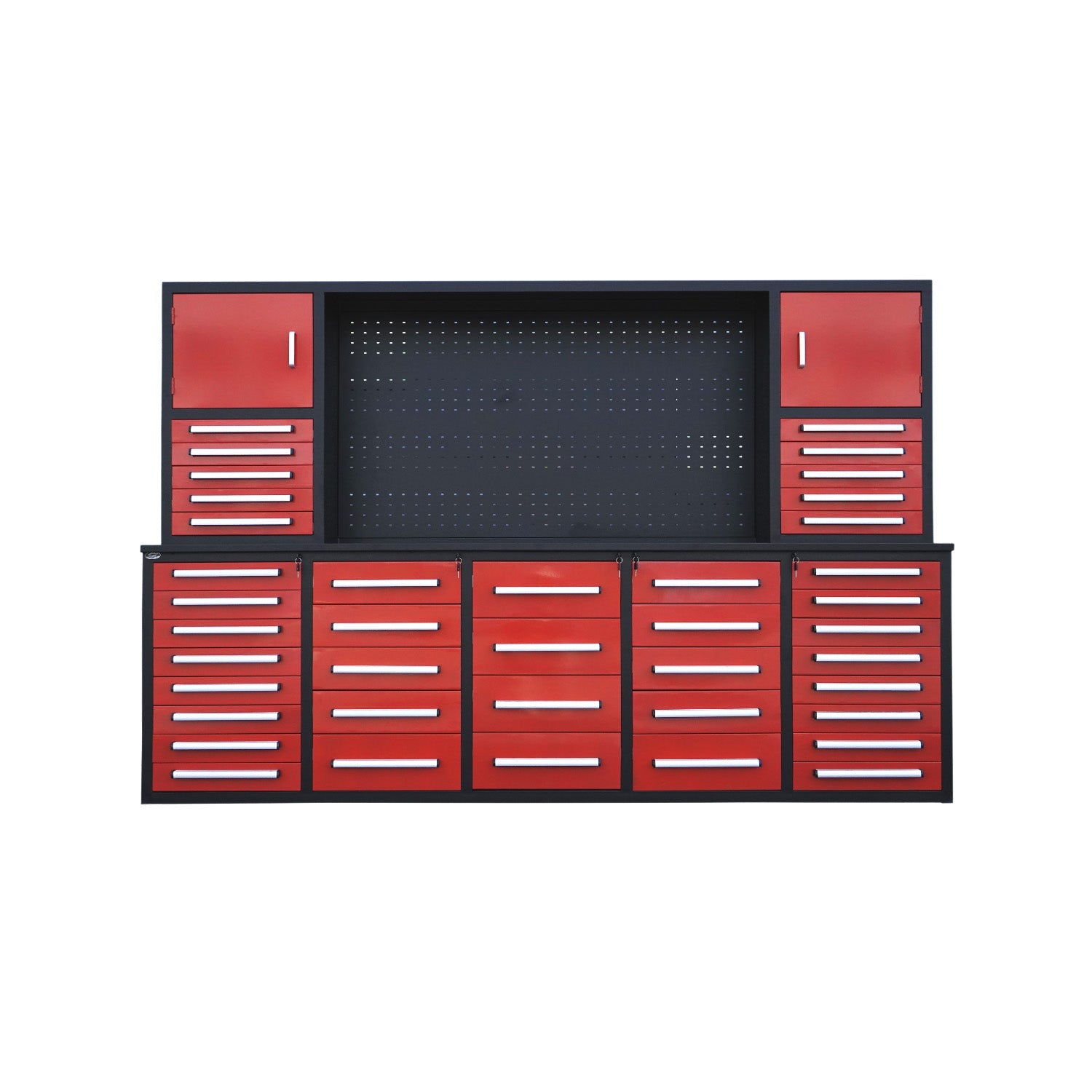 10ft Garage Cabinet (40 Drawers, 2 Cabinets & 1 Pegboard)