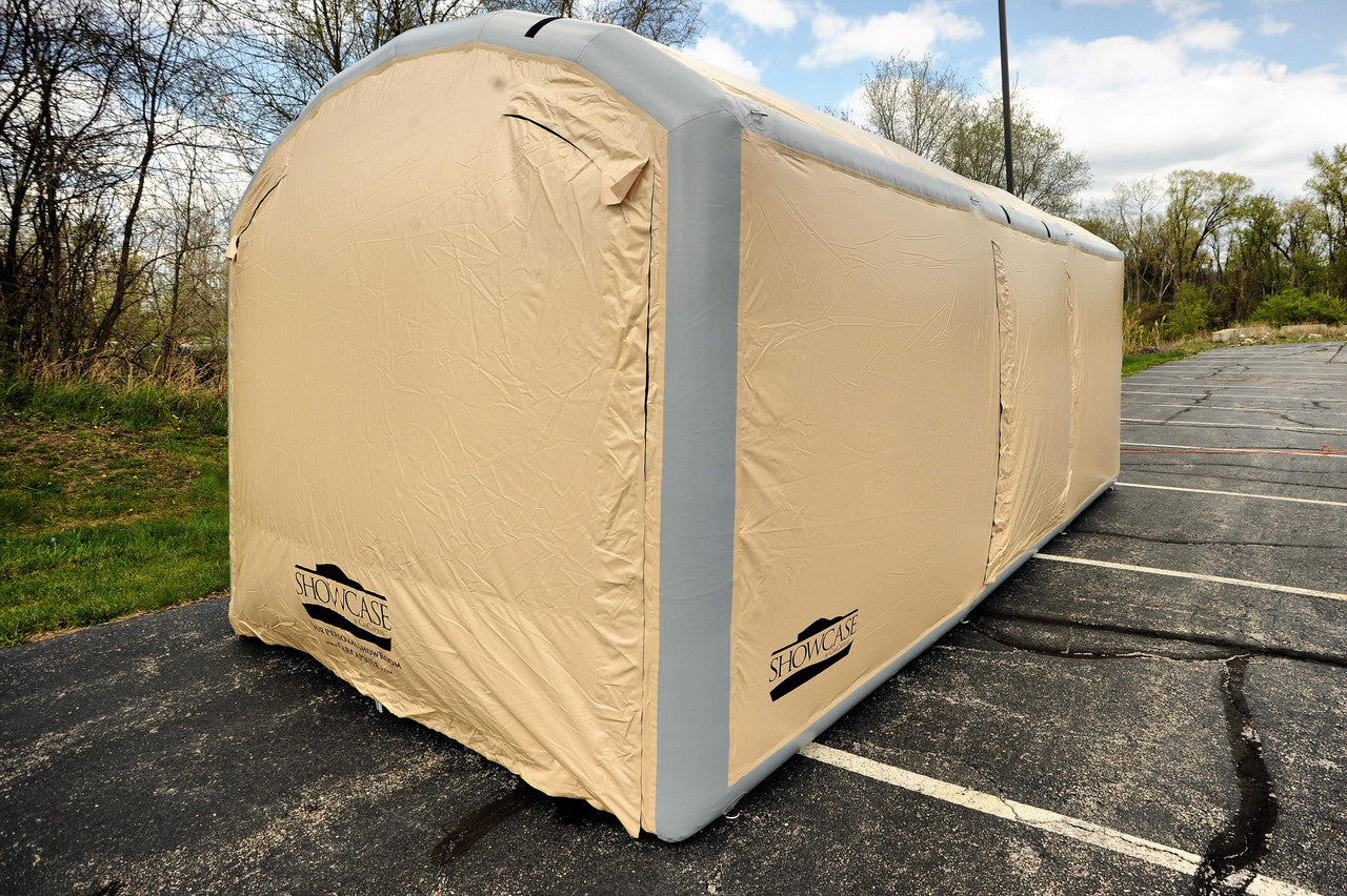 24' Arch Roof 9' High Outdoor Showcase (24x10x7' with 9' Arch) (84" Drive In Height & 96" Drive In Width)