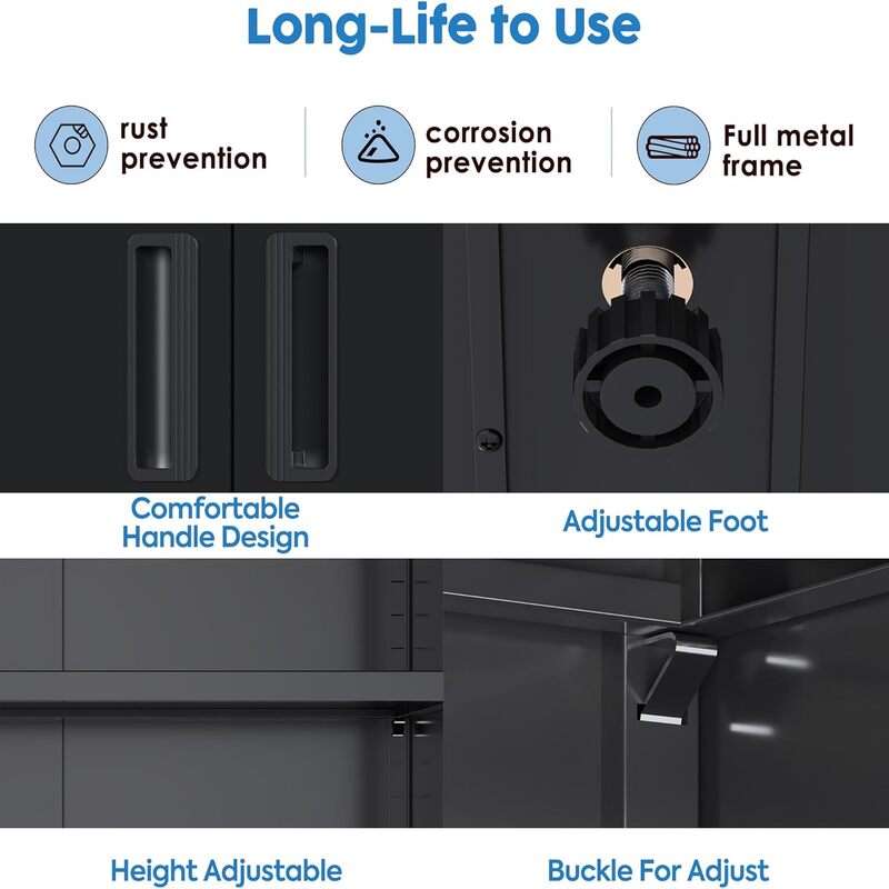 SC2B Basic Locking Metal Storage Cabinet with 4 Adjustable Shelves
