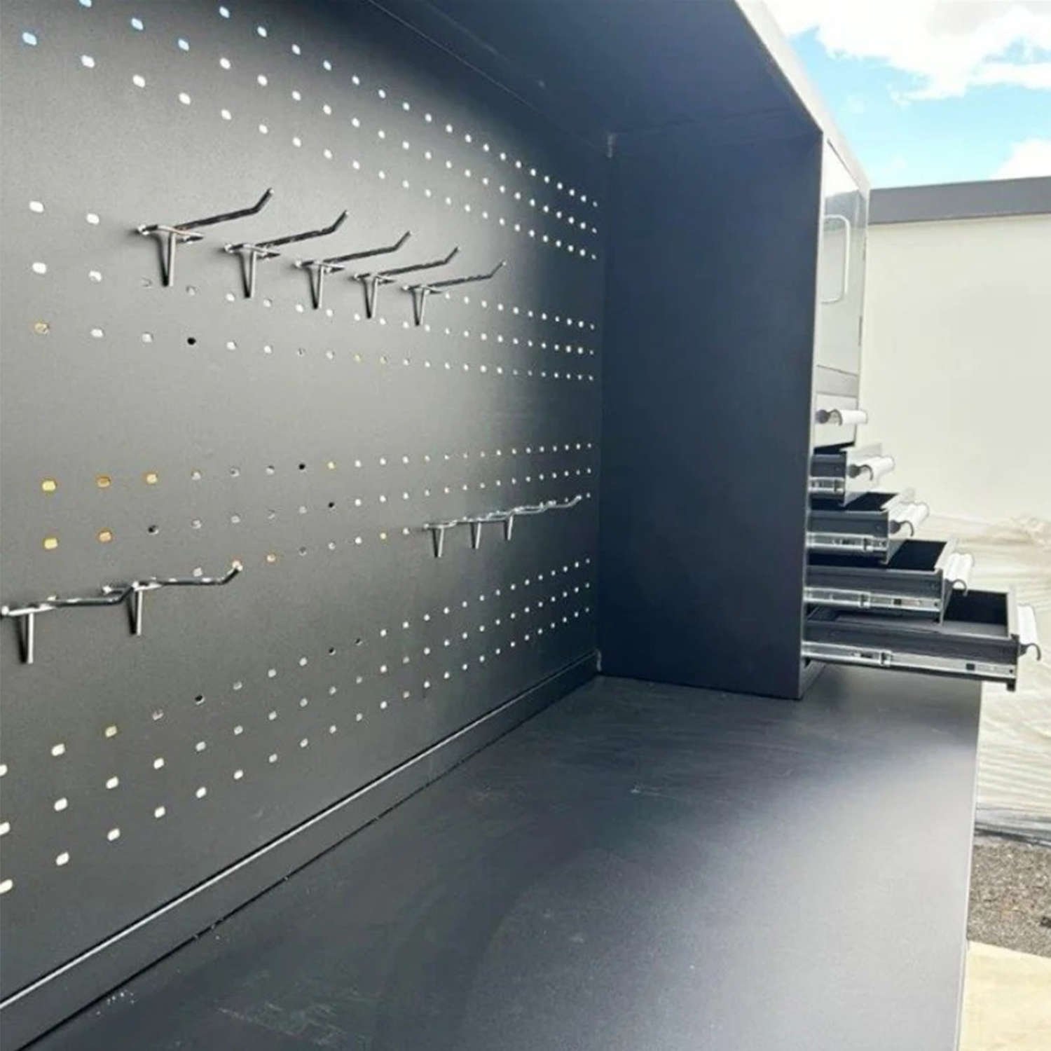 10ft Garage Cabinet (40 Drawers, 2 Cabinets & 1 Pegboard)