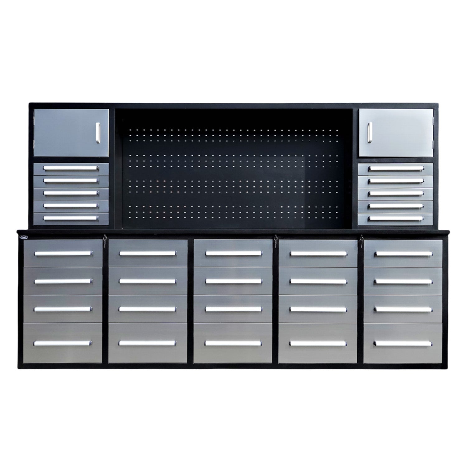 10ft Garage Cabinet (30 Drawers, 2 Cabinets & 1 Pegboard) - Garage Rebel