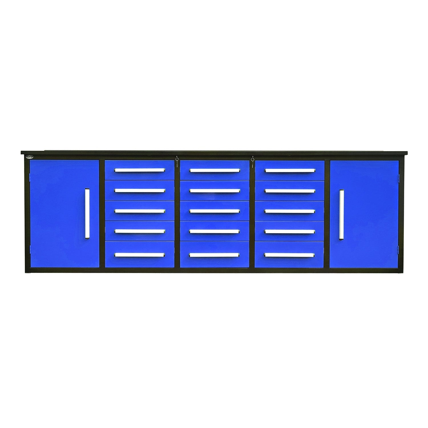 10ft Workbench Storage Cabinet with 15 Drawers & 2 Cabinets - Garage Rebel