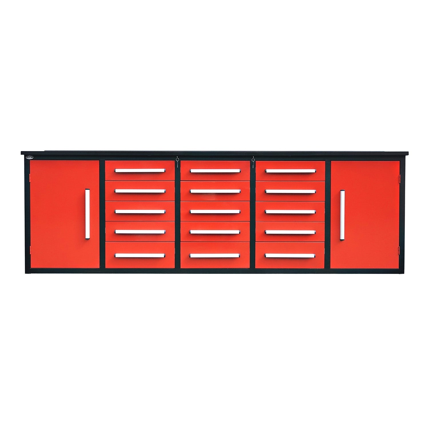 10ft Workbench Storage Cabinet with 15 Drawers & 2 Cabinets - Garage Rebel