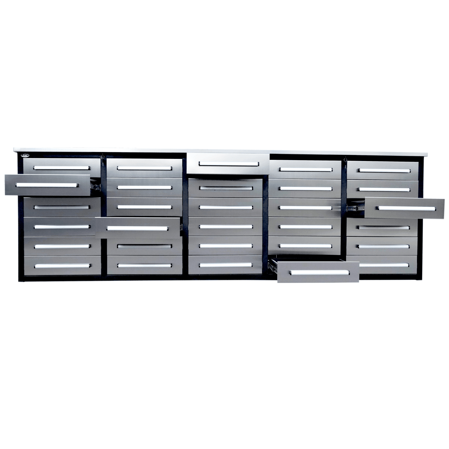 10ft Workbench Storage Cabinet with 30 Drawers - Garage Rebel