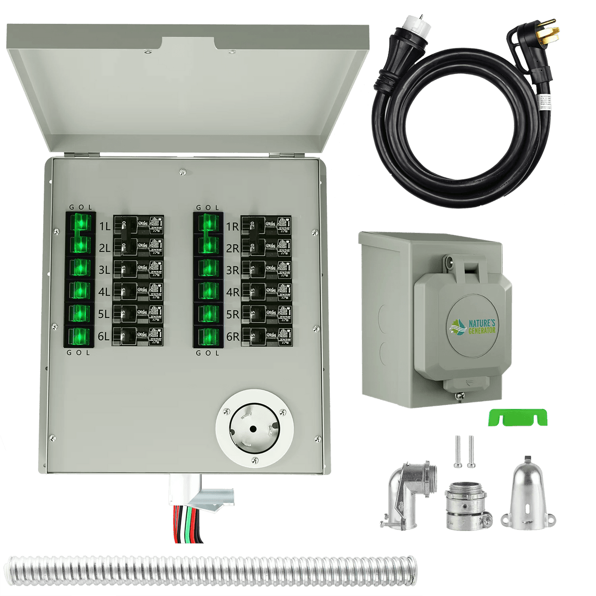 12-Circuit 120/240V 50A Non-Automatic Transfer Switch - Garage Rebel