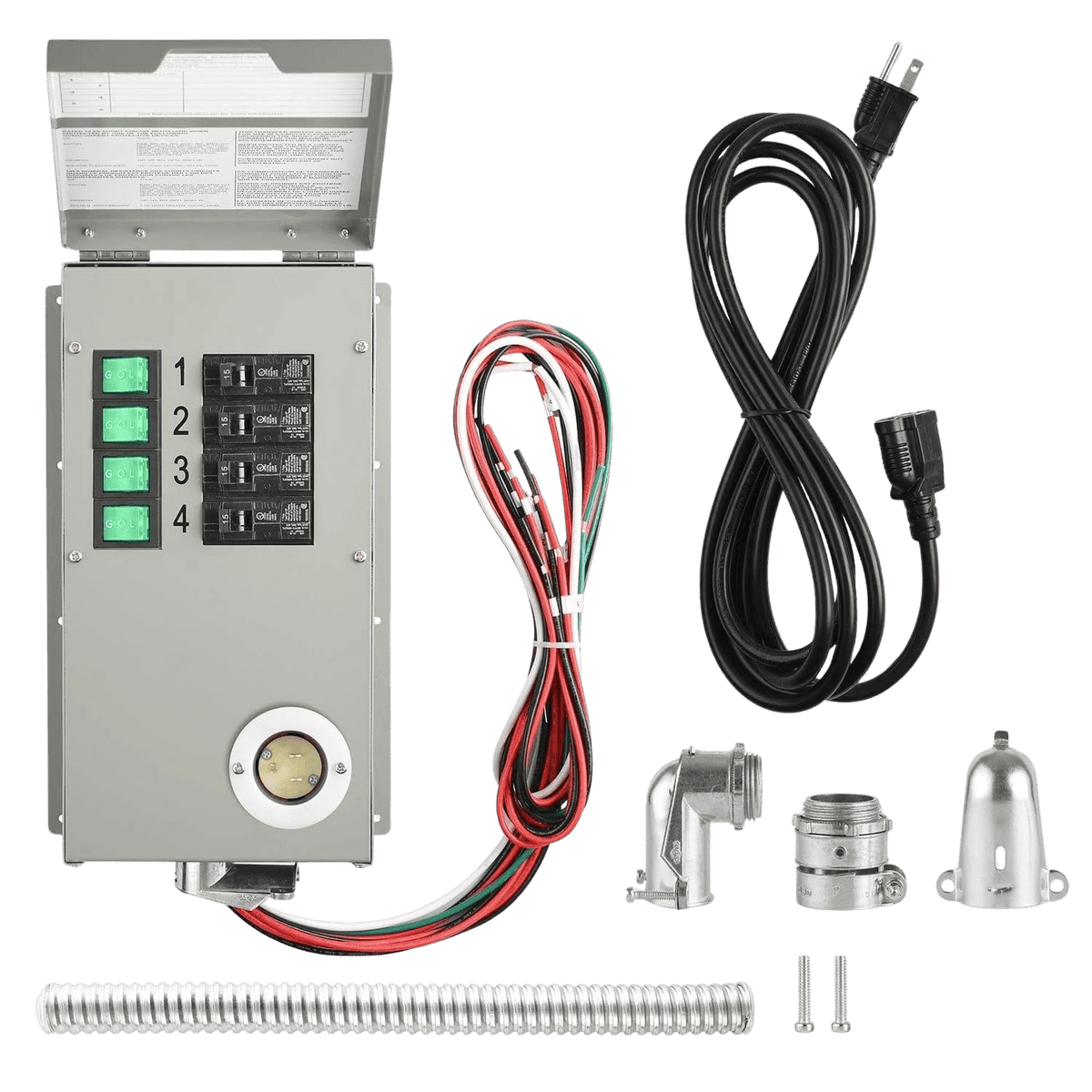 120V 15A 4-Circuit Non-Automatic Transfer Switch - Garage Rebel